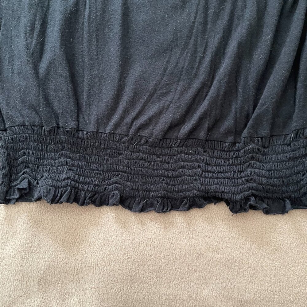 Y2K SUPER CUTE Vintage Lucky Brand BOHO Blouse Black 100% Cotton XS - Picture 5 of 5
